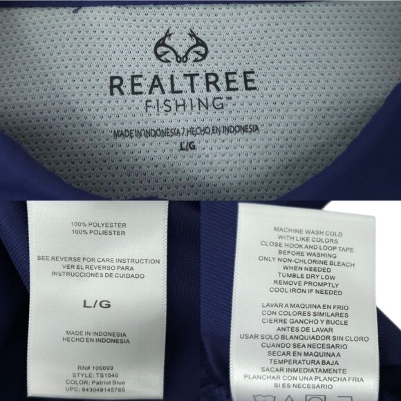 Realtree Fishing Shirt Men L Performance Vented Back Flap Pockets Long Sleeve - Picture 8 of 16